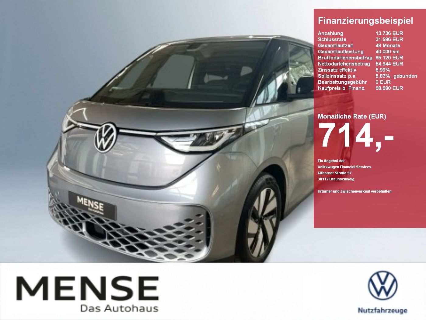 Volkswagen ID. Buzz Pro kurzer Radstand 79 kWh 1-Gang-Autom