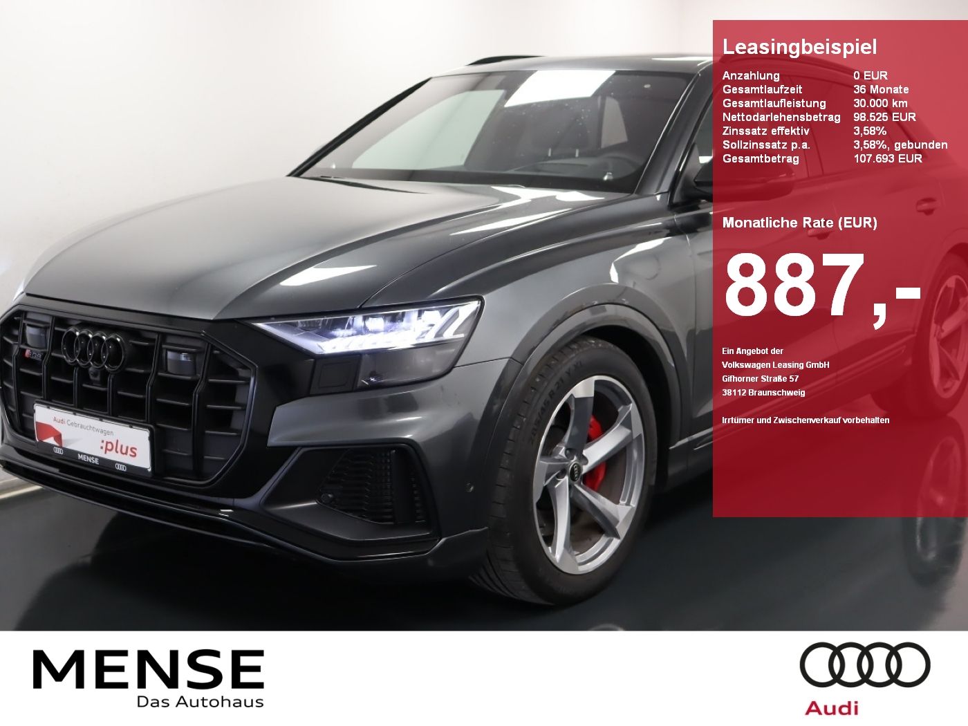 Audi SQ8 competition plus AHK Luft Pano Matrix Optik