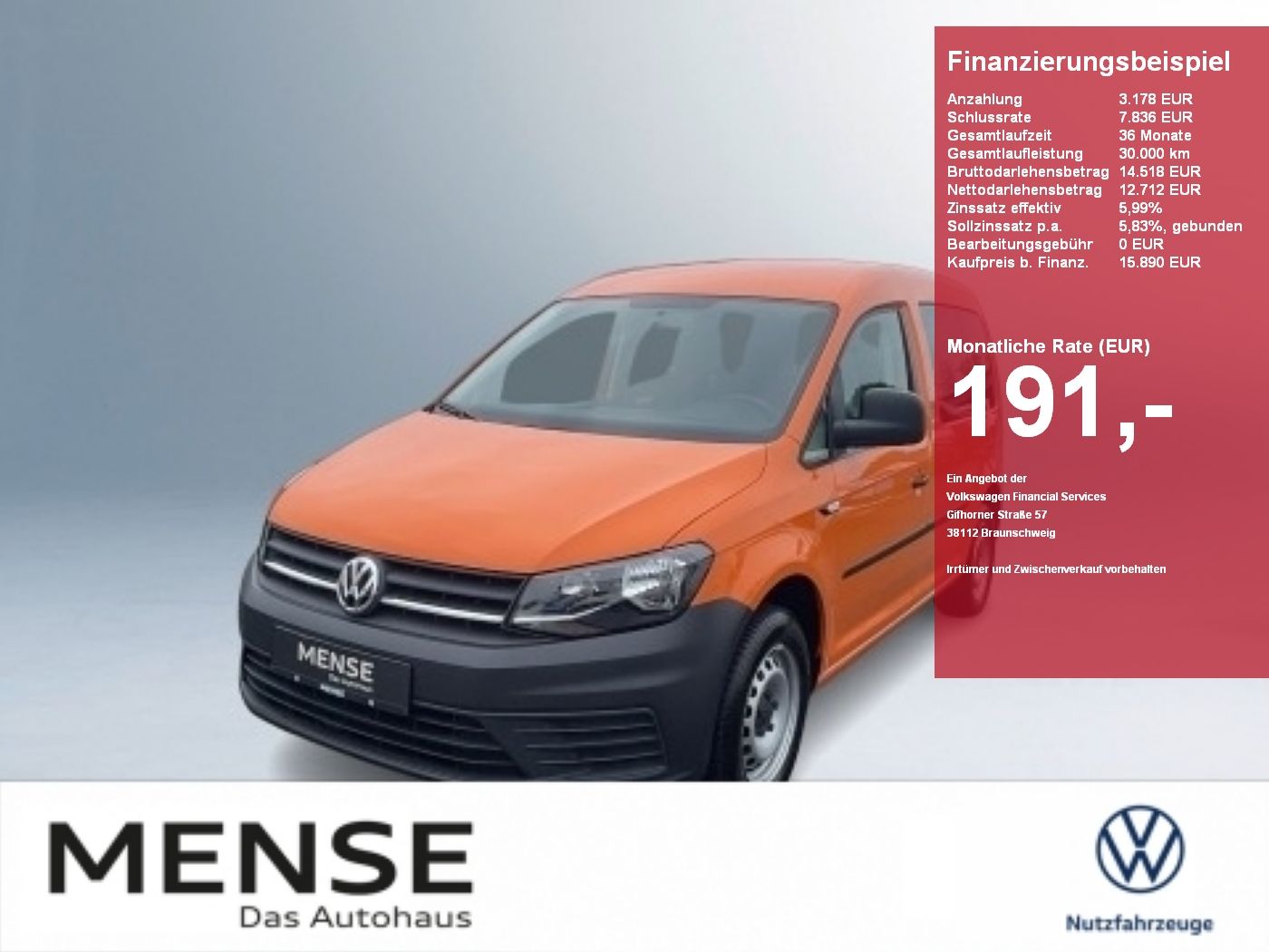 Volkswagen Caddy Kombi Basis Kombi 5-Sitzer KR 2.0 TDI EU6